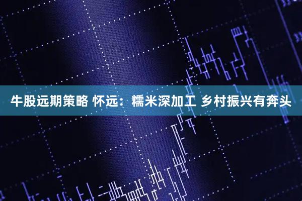 牛股远期策略 怀远：糯米深加工 乡村振兴有奔头
