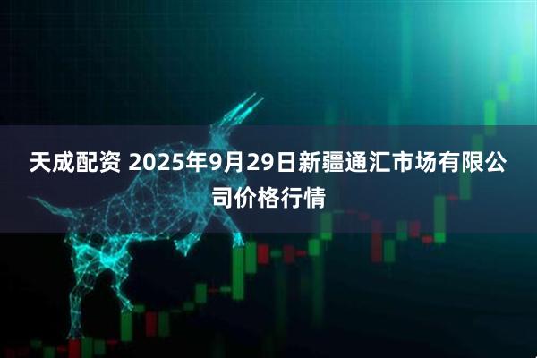 天成配资 2025年9月29日新疆通汇市场有限公司价格行情